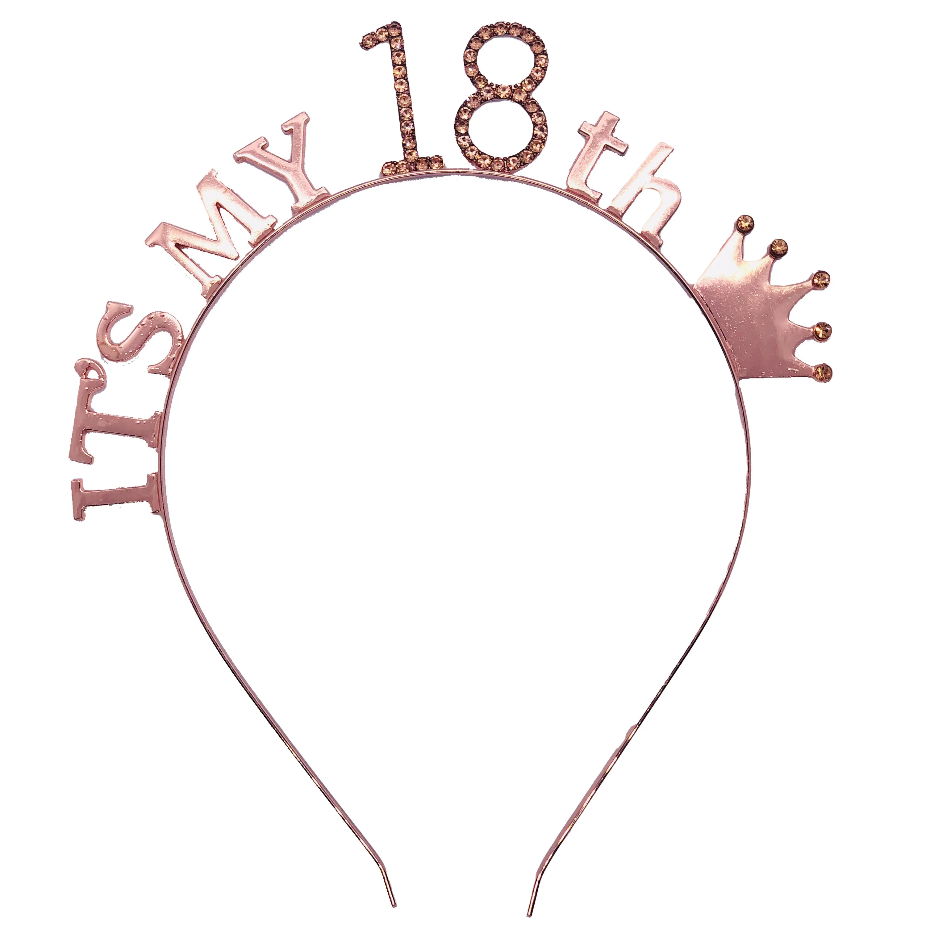 Rose Gold Rhinestone Sparkly Birthday Tiara
