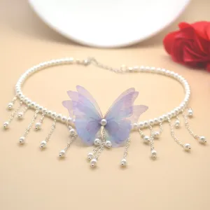 Sasha the Periwinkle Butterfly Fae      Choker Kawaii Academia Y2K Cottagecore Coquette Fairycore Dollette Princesscore