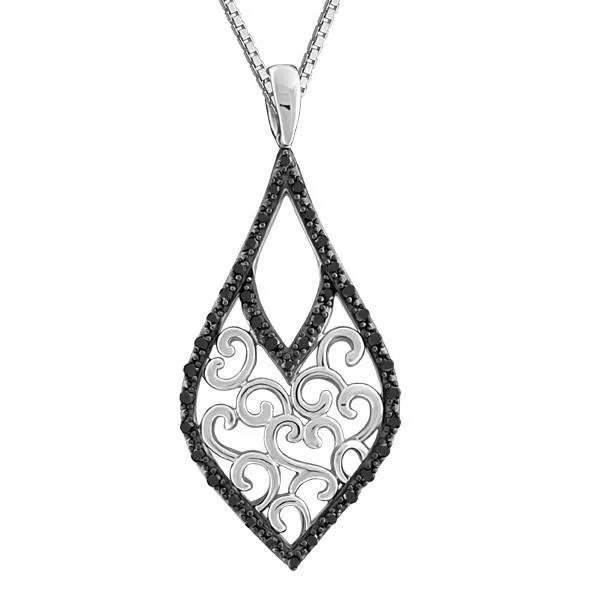 Silver Black Diamond Pendant