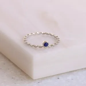 Silver Tone Wave Pinky Ring