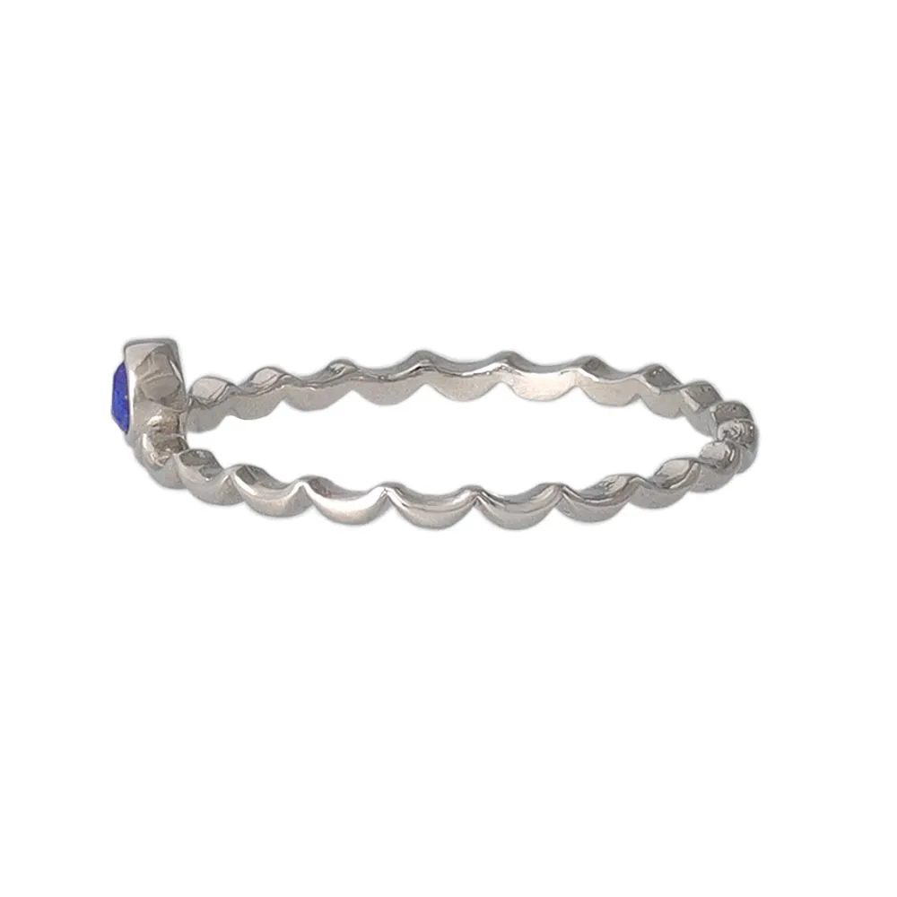 Silver Tone Wave Pinky Ring