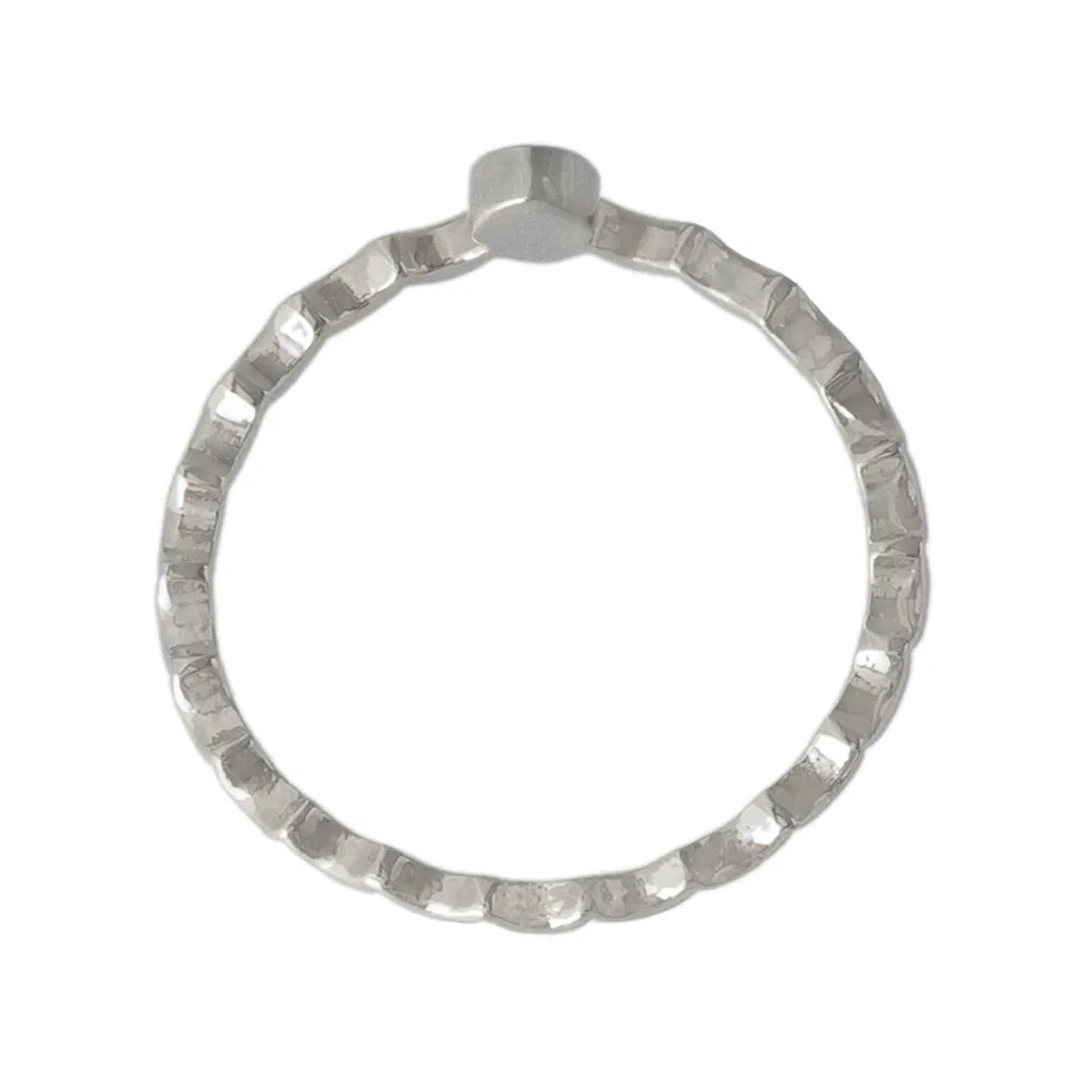 Silver Tone Wave Pinky Ring