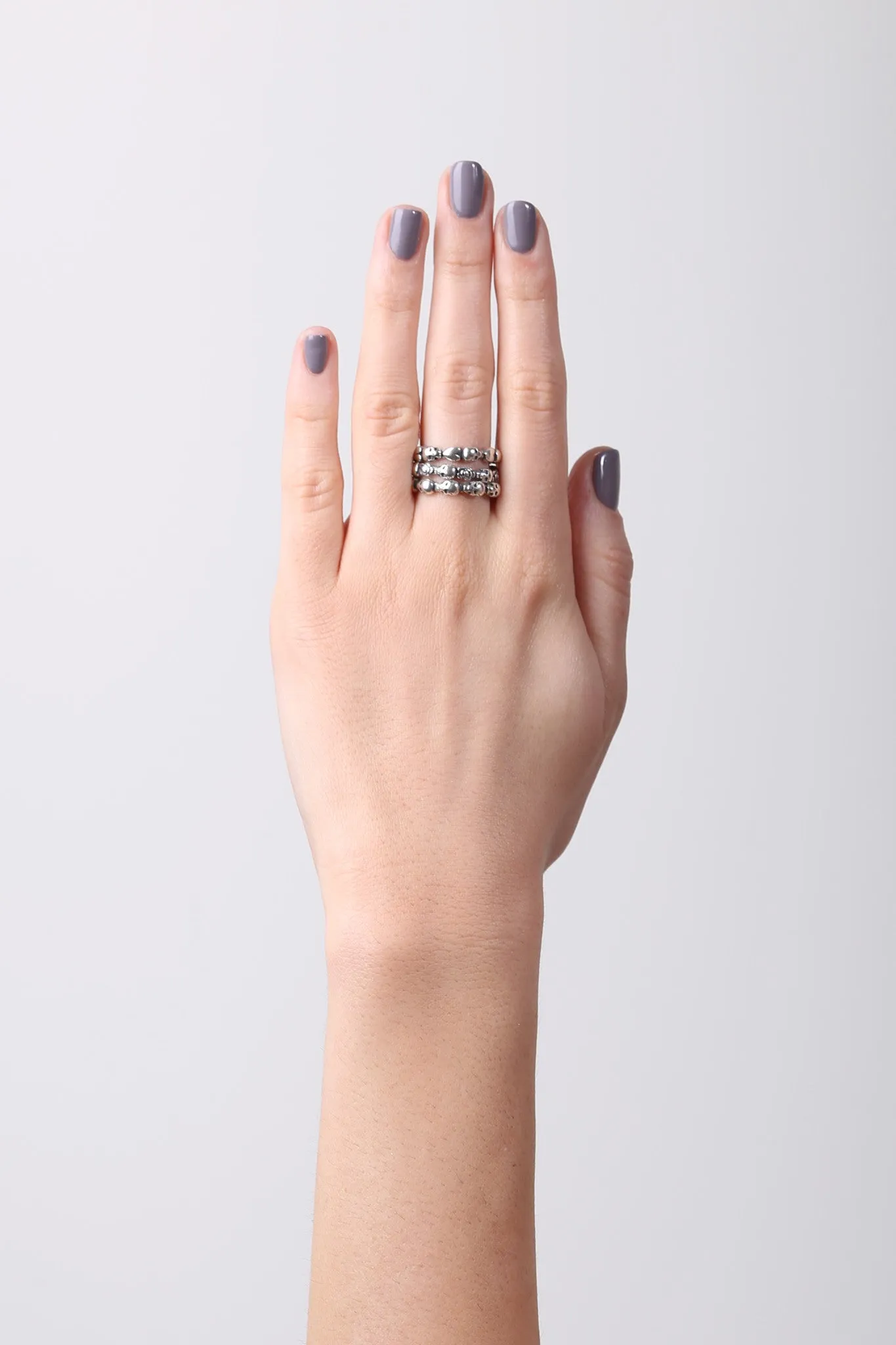 Stackable Skull & Rose Ring