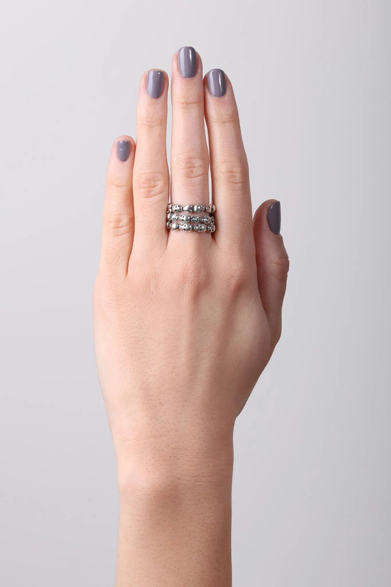 Stackable Skull & Rose Ring