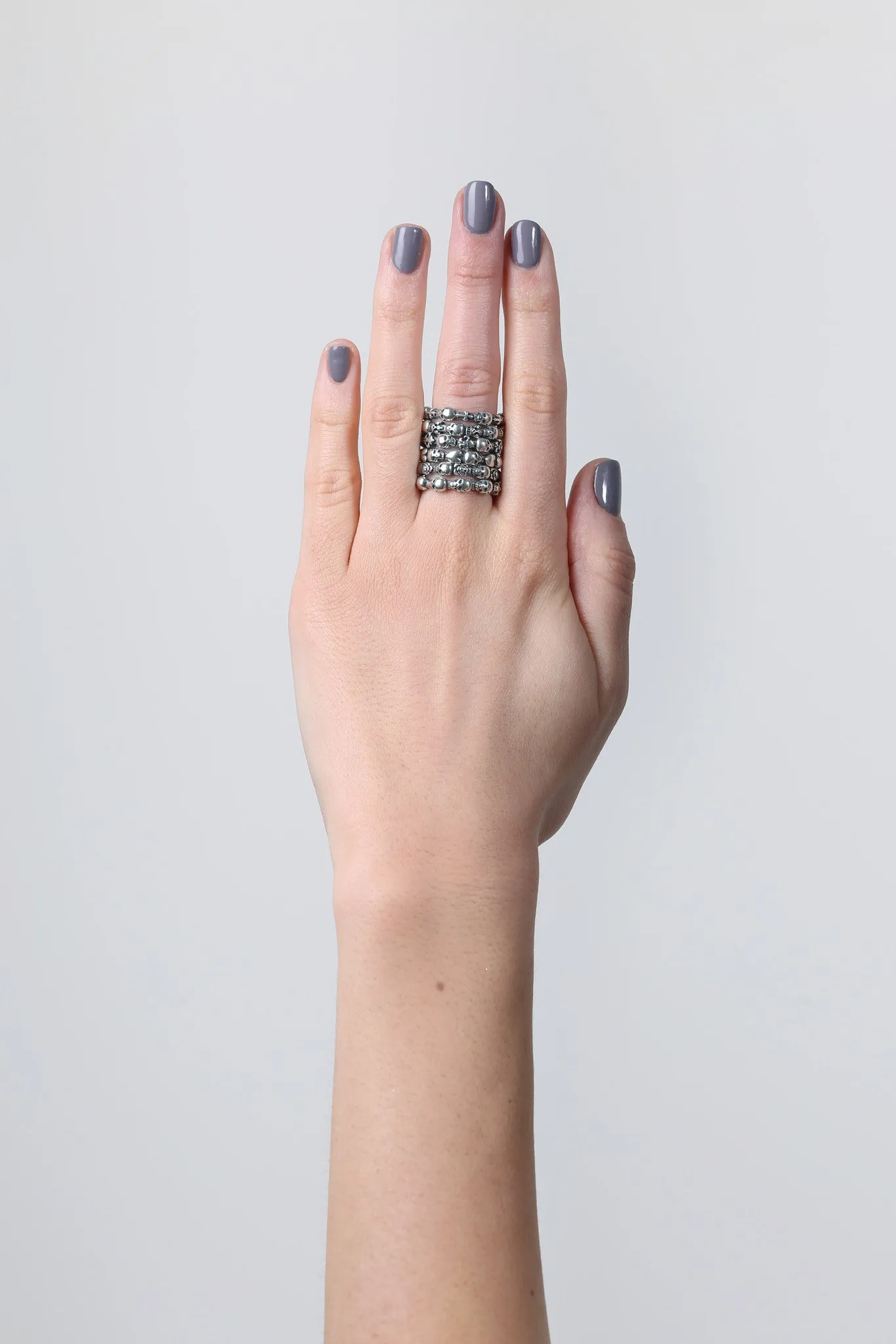Stackable Skull & Rose Ring