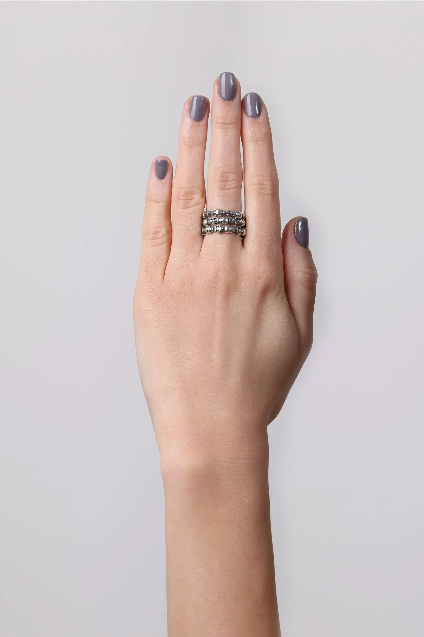 Stackable Skull & Rose Ring