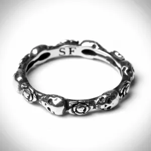 Stackable Skull & Rose Ring