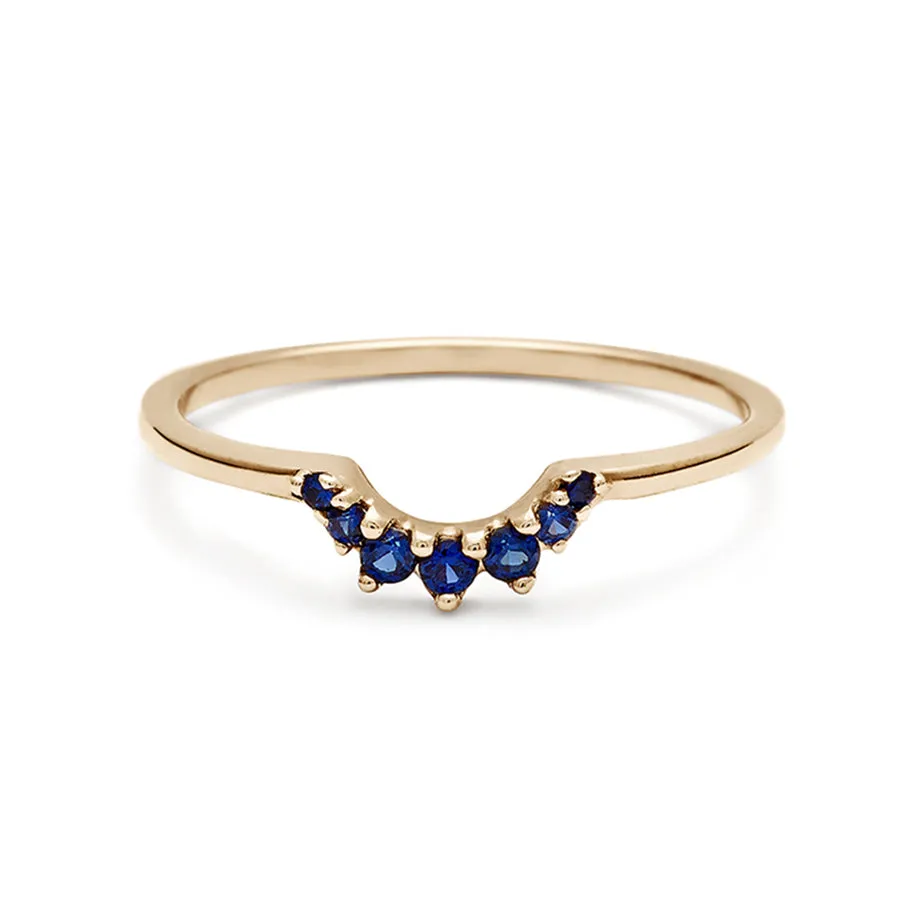 Tiara Band - 14k Gold & Blue Sapphire