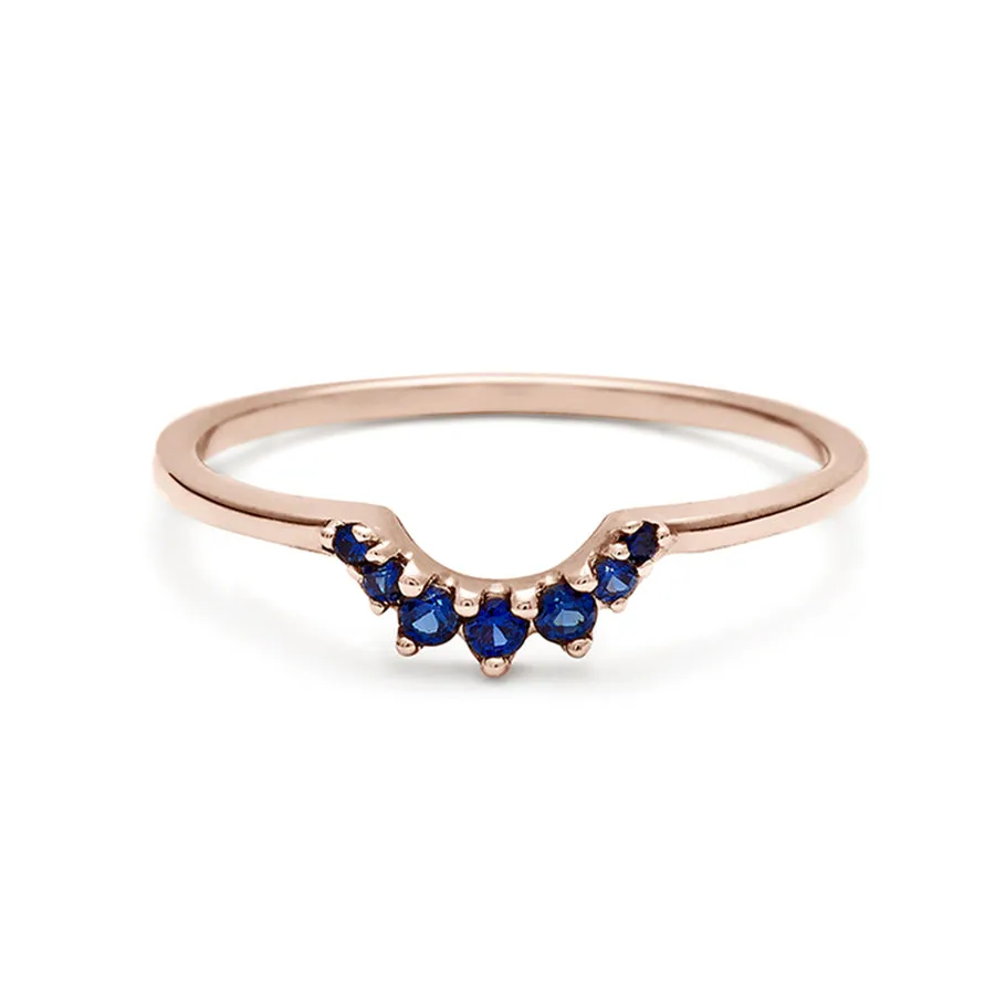 Tiara Band - 14k Gold & Blue Sapphire