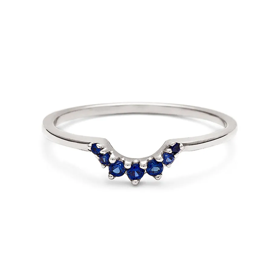 Tiara Band - 14k Gold & Blue Sapphire
