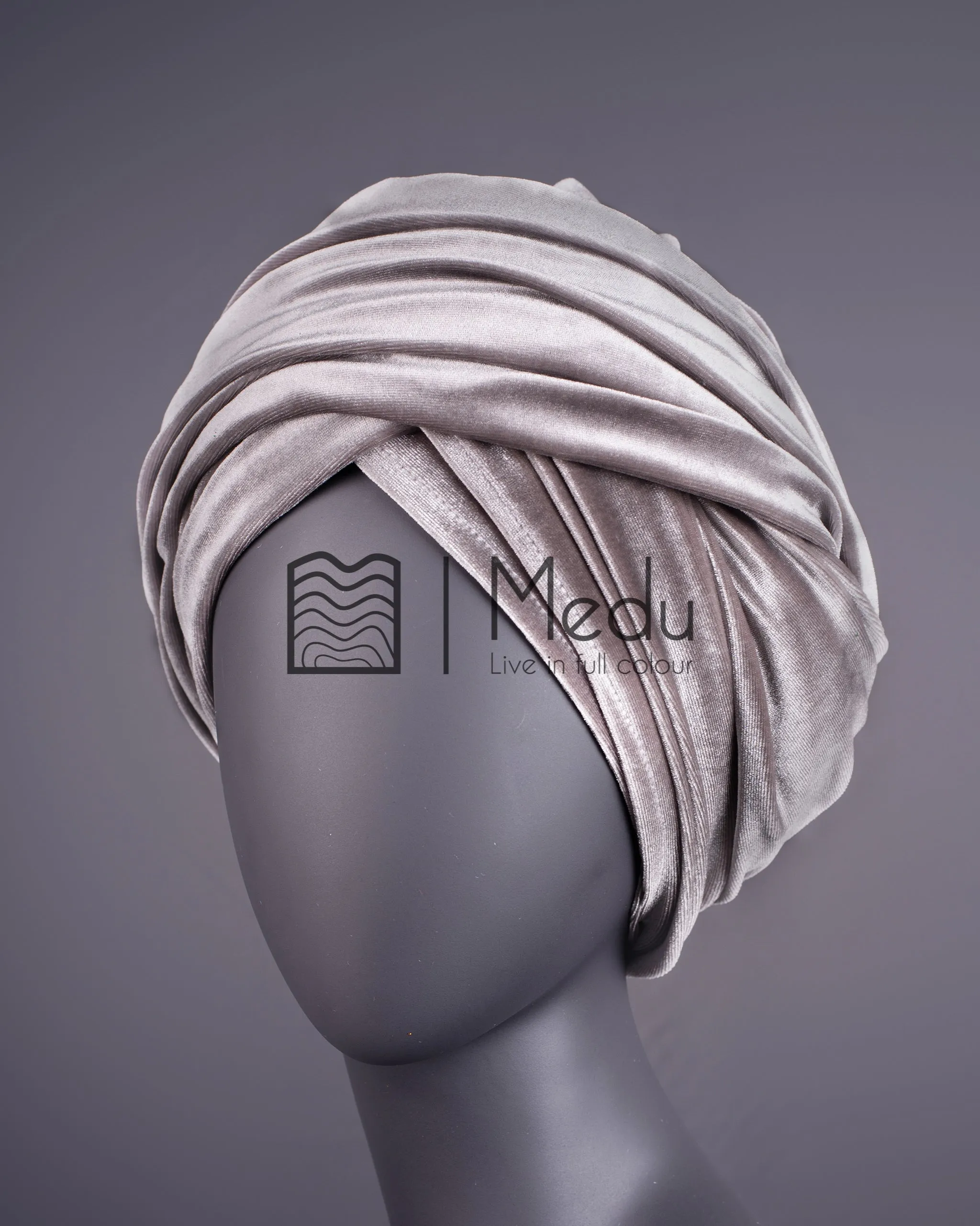 Velvet Headwrap in Grey
