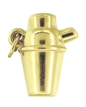 Vintage Cocktail Shaker Charm in 10 Karat Yellow Gold