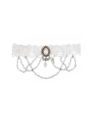 White Bead Chain Choker