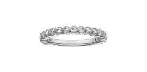 White Sapphire White Gold Ring Stack