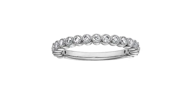 White Sapphire White Gold Ring Stack
