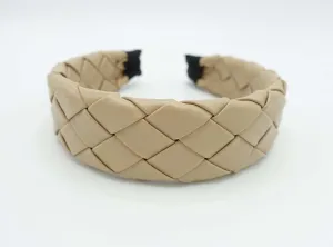 widely plaited leather headband hairband casual women hair accessory